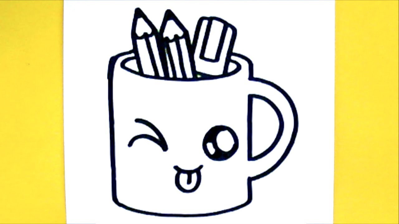 Dessin Hello Kitty Facile Élégant Image Ment Dessiner Tasse Crayons Kawaii Dessin Kawaii Et