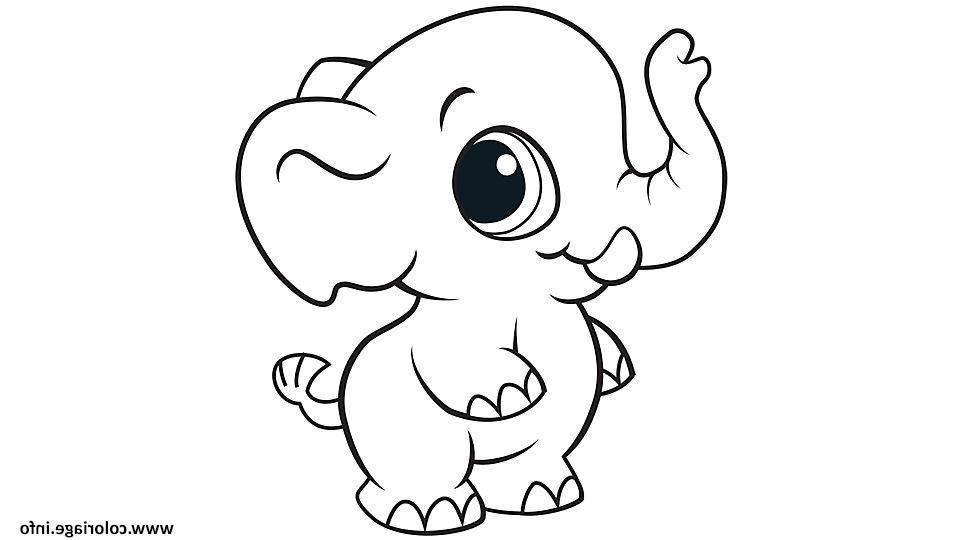 Dessin Kawaii A Colorier Et A Imprimer Cool Collection Coloriage Elephant Cute Mignon Animaux Jecolorie