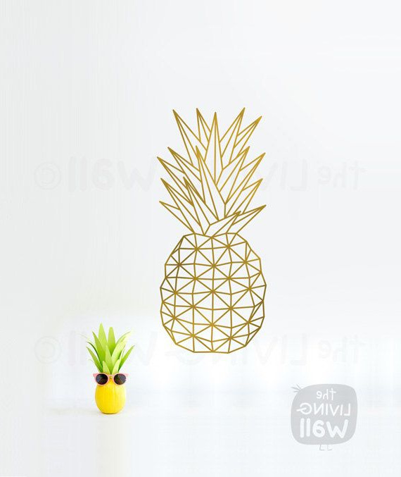 Dessin Kawaii Ananas Unique Images Art Mural Géométrique Ananas Fruit Stickers Mural
