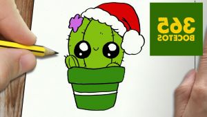 Dessin Kawaii Cactus Élégant Stock O Dibujar Un Cactus Para Navidad Paso A Paso Dibujos
