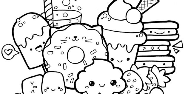 Dessin Kawaii Sans Couleur Impressionnant Galerie Coloriage