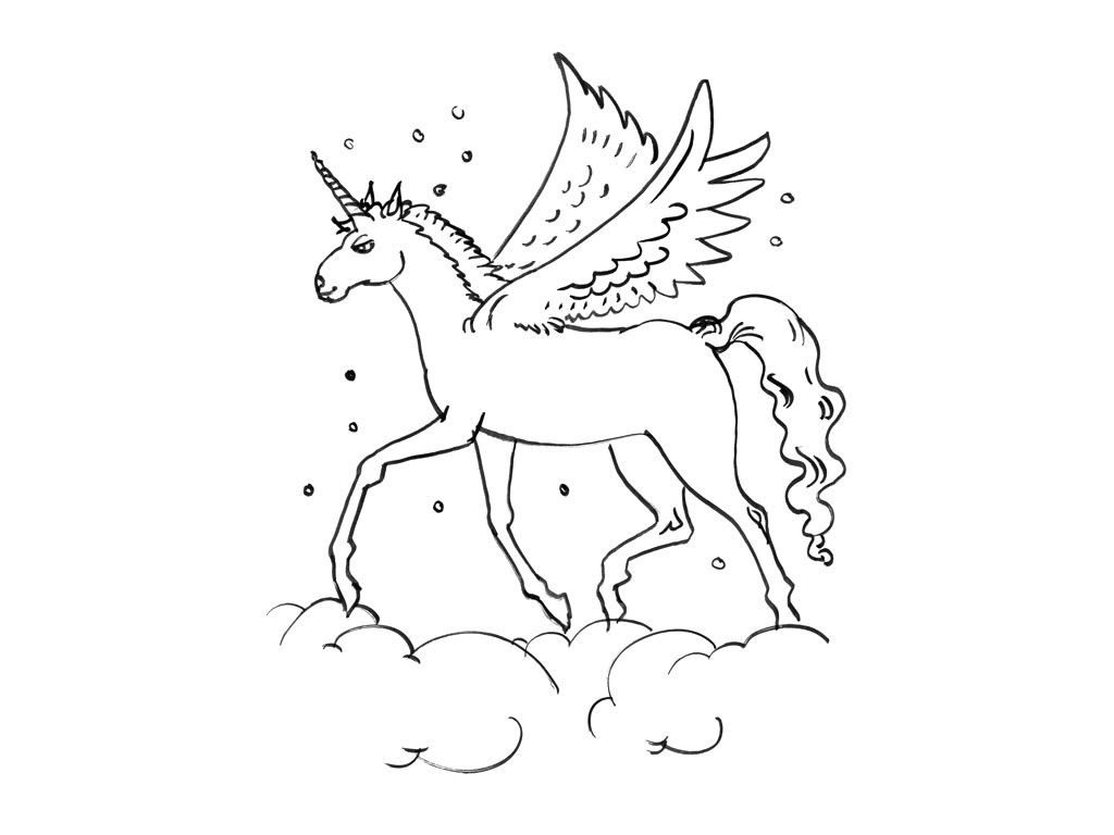 Dessin Licorne à Colorier Unique Images Coloriage Pegase Licorne