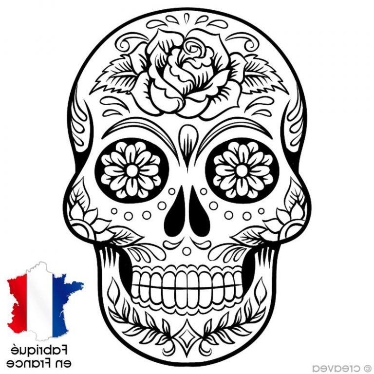 Dessin Mandala Tete De Mort Nouveau Collection Transfert Textile