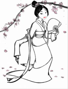 Dessin Mulan Cool Images Coloriage Mulan En Kimono Dessin Gratuit à Imprimer