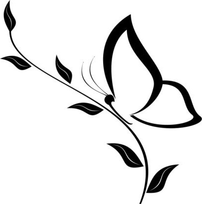 Dessin Papillon Noir Et Blanc Cool Stock Motif Profil Papillon Sur Une Fleur Pour Tattoo Feminin