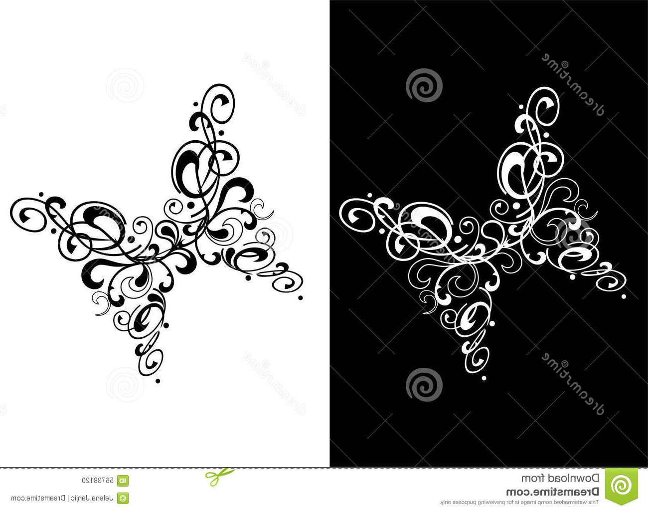 Dessin Papillon Noir Et Blanc Élégant Photos Tatouage Abstrait De Papillon Noir Et Blanc Illustration