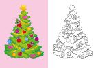 Dessin Sapin De Noel à Imprimer Impressionnant Stock Coloriage Avec Modèle Un Sapin De Noël Décoré