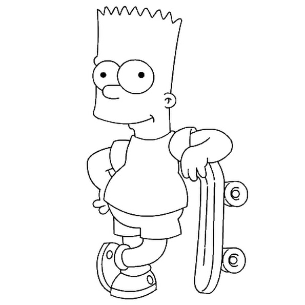 Dessin Simpsons Cool Image Bart Simpson Coloriage Bart Simpson En Ligne Gratuit A