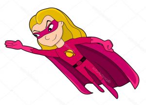 Dessin Super Hero Fille Élégant Photos Schattig Superheld Meisje Cartoon — Stockvector