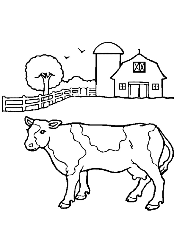 Dessin Vaches Luxe Stock Dessin D’une Vache Restant Au Ranch à Colorier