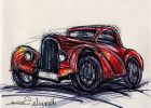 Dessin Vieille Voiture Impressionnant Photos Voiture Classique Croquis Vieux Bugatti Wall Art Vieille