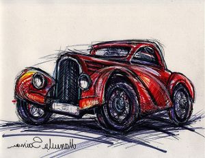 Dessin Vieille Voiture Impressionnant Photos Voiture Classique Croquis Vieux Bugatti Wall Art Vieille