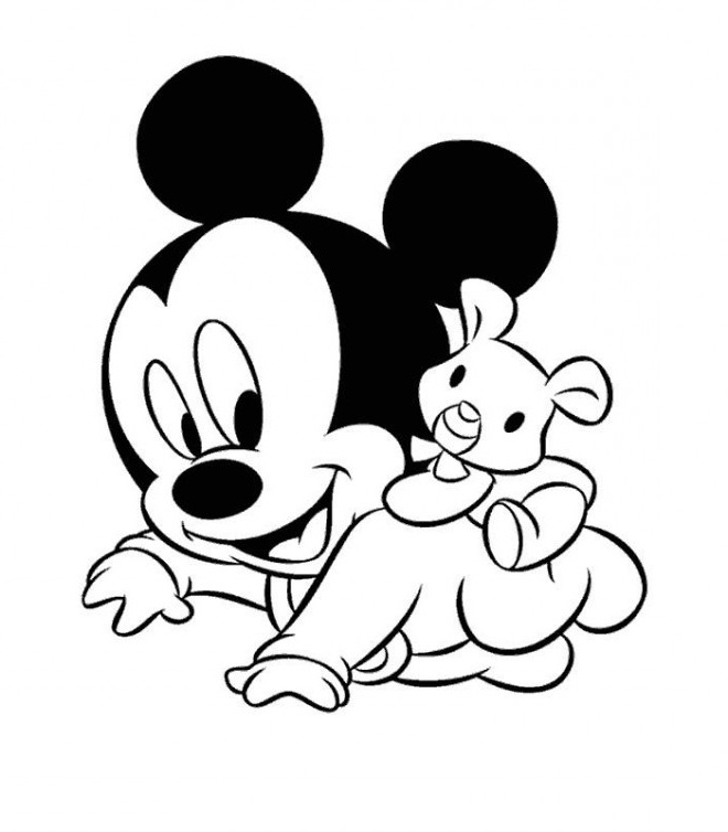Dessins Disney Nouveau Photographie Coloriage Mickey Bébé Joue Avec son Nounours