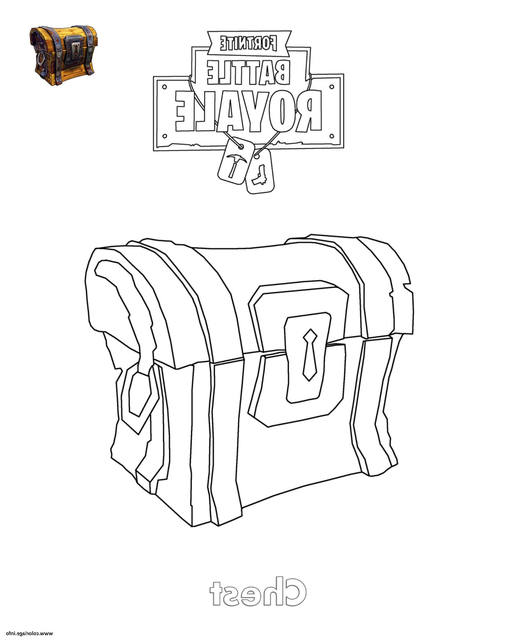 Dessins fortnite Cool Collection Coloriage Chest fortnite Jecolorie