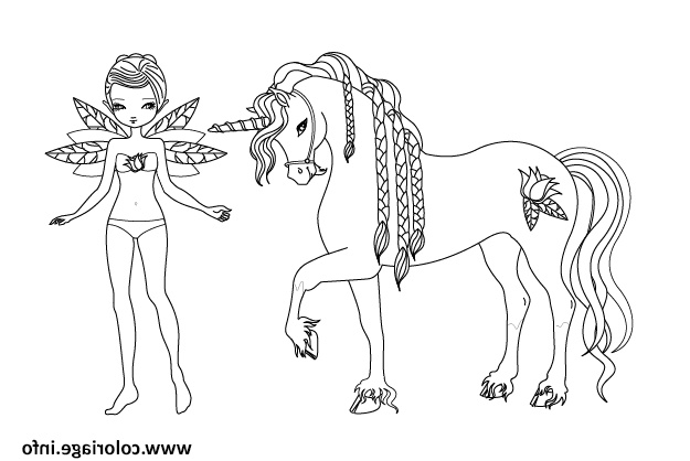 Fee Coloriage Beau Images Coloriage Fee Licorne Jecolorie