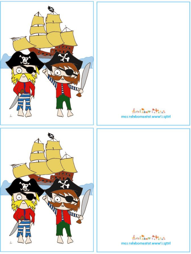 Image Pirate à Imprimer Impressionnant Images Imprimer La Carte D Anniversaire 2 Pirates Et Le Bateau