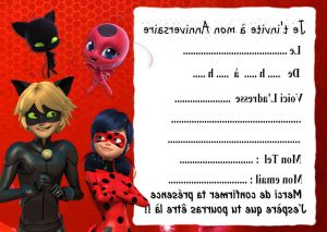 Ladybug A Imprimer Cool Images 5 Cartes Invitations Anniversaire Miraculous N°4