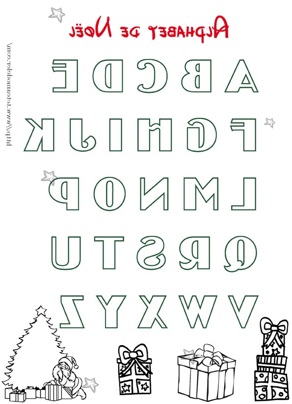 Lettres De L Alphabet à Colorier Unique Collection Alphabet De Noël à Colorier Grosses Lettres à Colorier 2