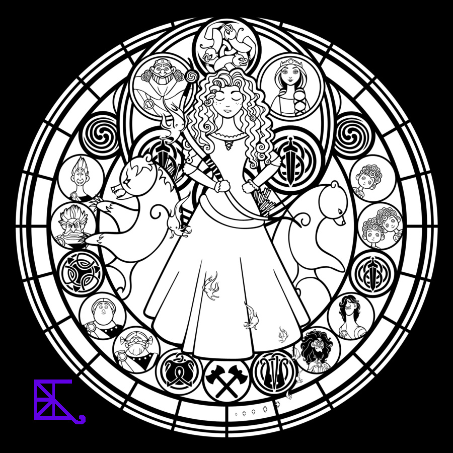 Mandala à Colorier Nouveau Images Stained Glass Merida Line Art by Akili Amethyst On