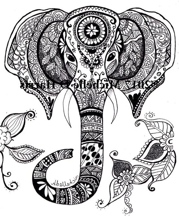 Mandala Africain Inspirant Photos Zentangle Elephant Print Mandala Elephant Print Elephant