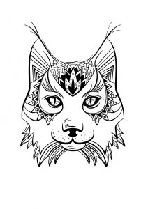 Mandala Animaux Sauvages Beau Photographie Coloriage Animaux Lynx Coloring Pinterest