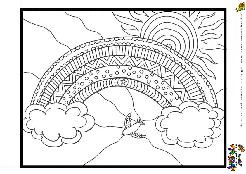 Mandala Arc En Ciel Élégant Images Coloriage Arc En Ciel Les Beaux Dessins De Nature à