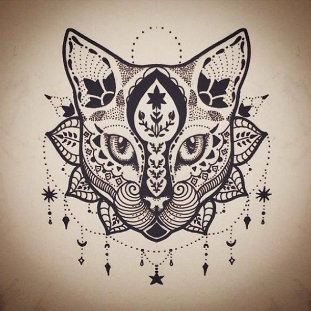 Mandala Chat Élégant Images Mandala Cat Tattoo Design