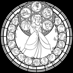 Mandala Disney Unique Galerie Stained Glass Ariel Remastered Line Art by Akili