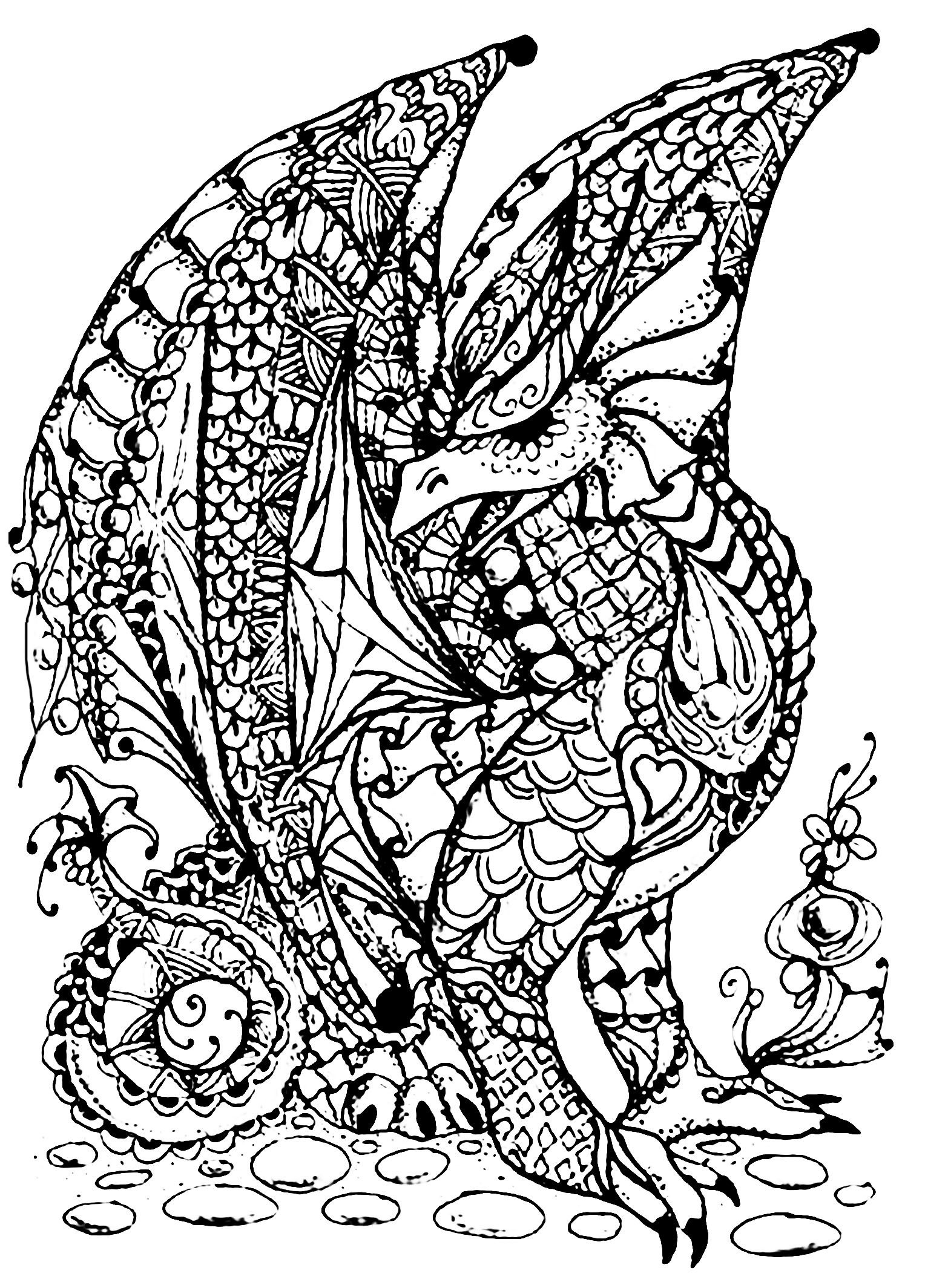 Mandala Dragon Impressionnant Galerie Best Of Dragon Mandala Coloring Pages Free Dragon Full