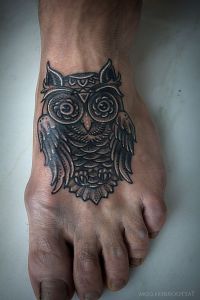 Mandala Foot Beau Image Mandala Owl Wolf Foot Tattoo