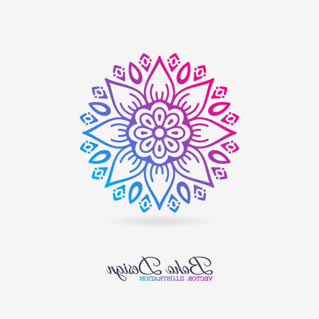 Mandala Kawaii Inspirant Image Cute Mandala with Floral Elements Vector