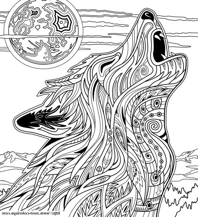 Mandala Loup à Imprimer Inspirant Photos Coloriage De Pour Adultes Dessin Loup Qui Hurle En Pleine