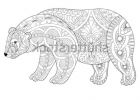 Mandala Ours Bestof Galerie Hand Drawing Unicorn Adult Anti Stress Stock Vector