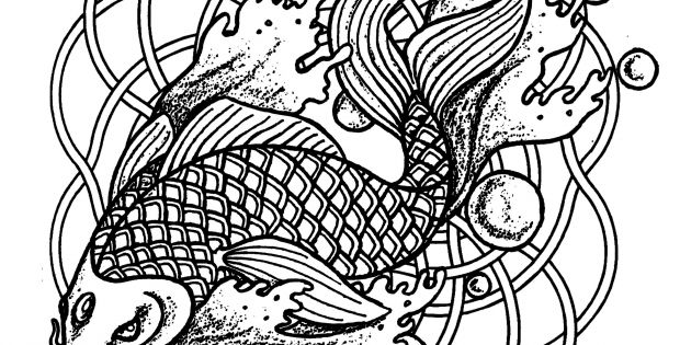 Download Mandala Poisson Élégant Stock Mandala Fish and Bubbles M&alas Adult Coloring Pages - Coloriage ...