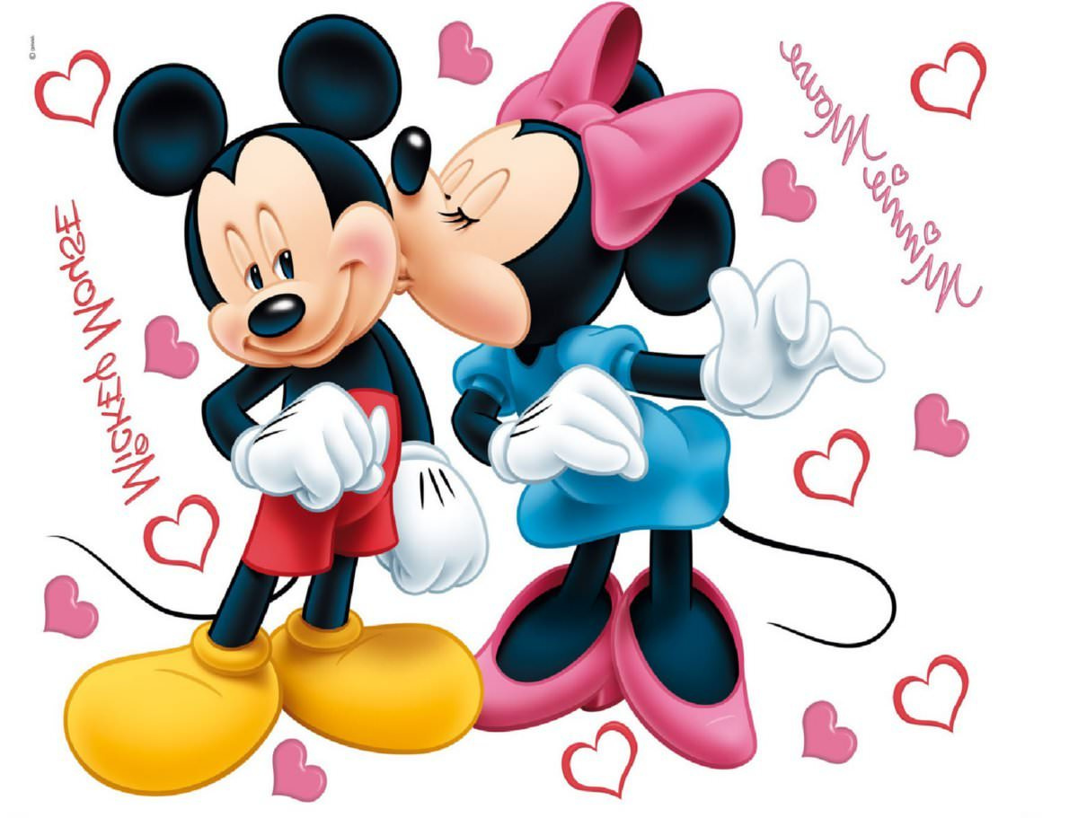Mickey Et Minnie Amoureux Élégant Stock Mickey Et Minnie Maxi Stickers Muraux 85x65cm Minnie