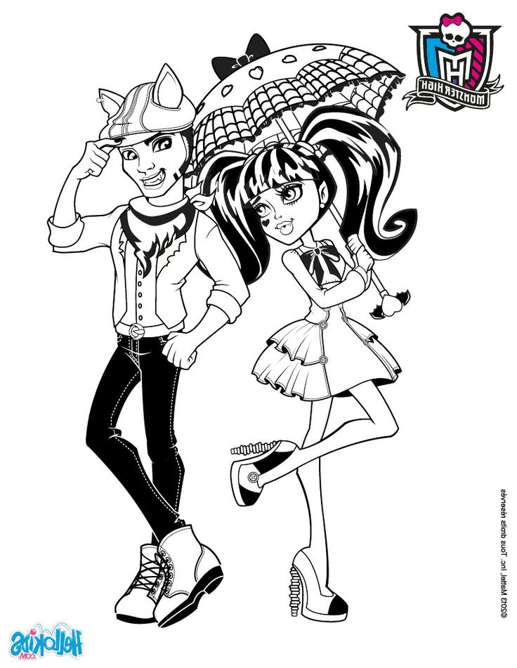Monster High A Colorier Inspirant Galerie Draculaura and Deuce Grogon Coloring Page