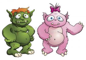 Ogre Gentil Nouveau Photos Nette Monster Zeichentrickfilm Figuren Vektor Abbildung