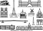 Paris Monument Dessin Beau Photos Illustration Vecteur De Paris Monuments Paris Famous