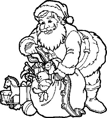 Père Noël à Colorier Élégant Images Coloriage A Imprimer Pere Noel Remplissant son Sac De