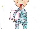 Pyjamas Dessin Beau Image Homme Dans Les Pyjamas Et Un oreiller Stock Image