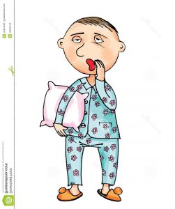 Pyjamas Dessin Beau Image Homme Dans Les Pyjamas Et Un oreiller Stock Image