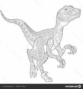 Raptor Dessin Impressionnant Photos Zentangle Velociraptor Dinosaur — Stock Vector © Sybirko