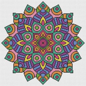 Stitch Mandala Luxe Stock Mandala Cross Stitch Kit Colourful Geometric Folksy