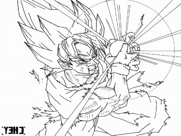 Super Saiyan Dessin Élégant Galerie Super Saiyan Goku Coloring Pages