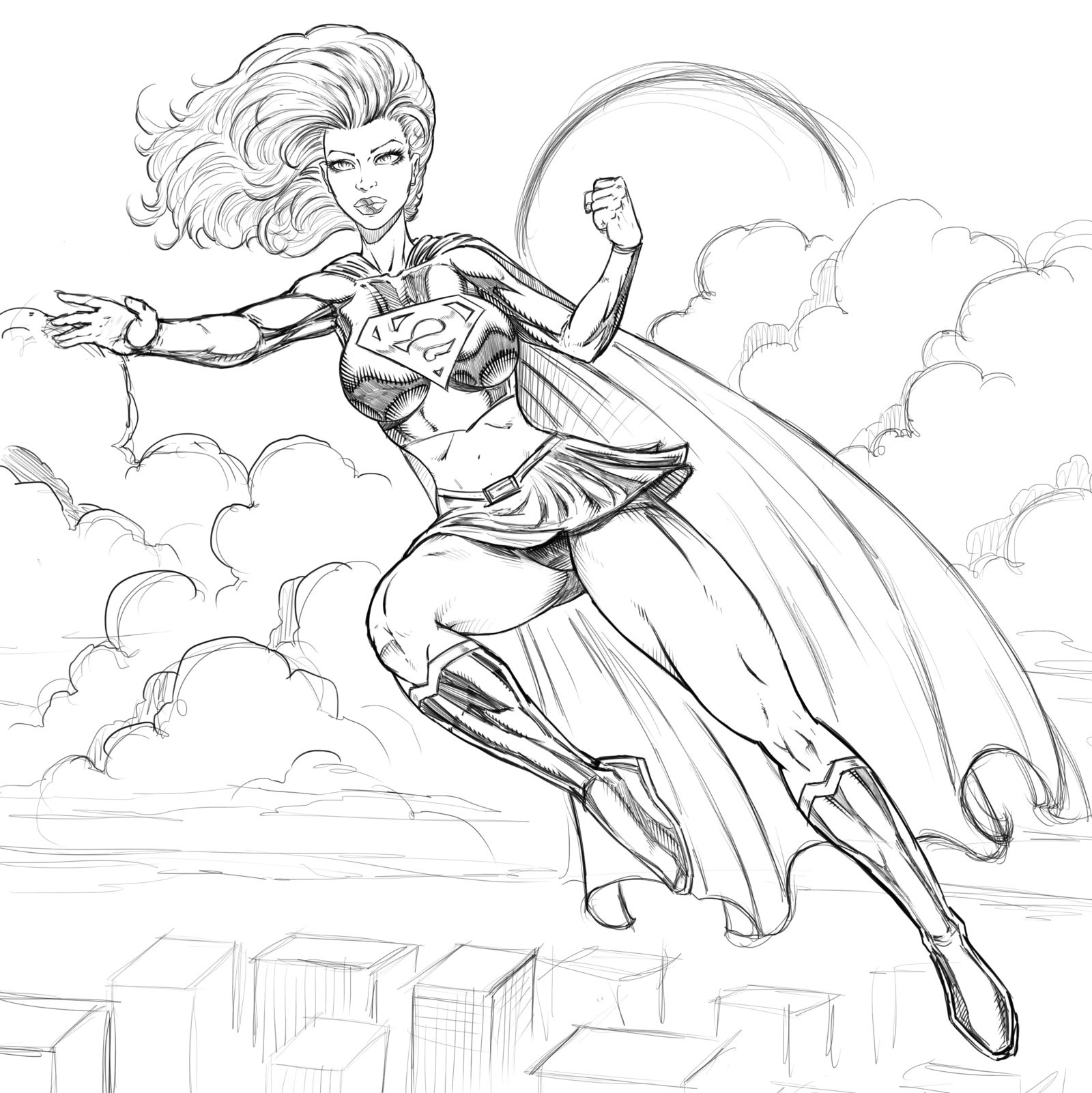 Supergirl Dessin Cool Images Supergirl 13 Super Héros – Coloriages à Imprimer