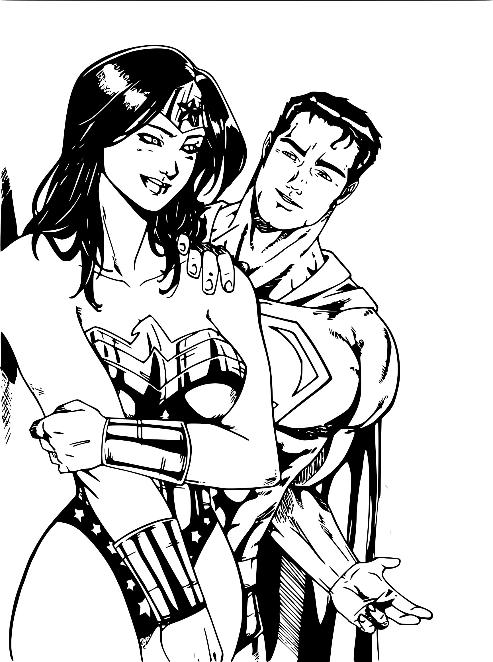 Superman à Colorier Beau Stock Coloriage Superman Et Wonder Woman à Imprimer