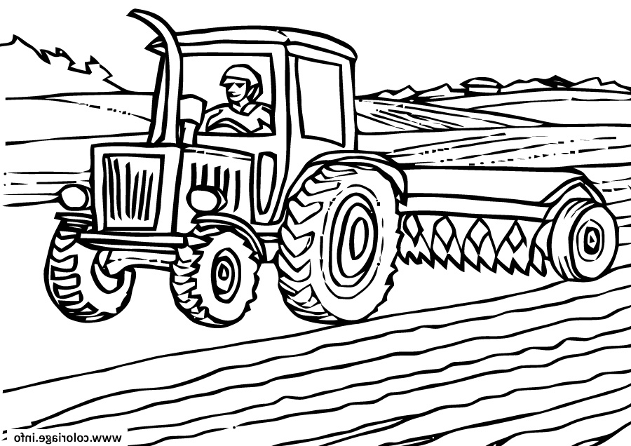 Tracteur A Dessiner Nouveau Photos Coloriage Fermier Tracteur En Action Dessin