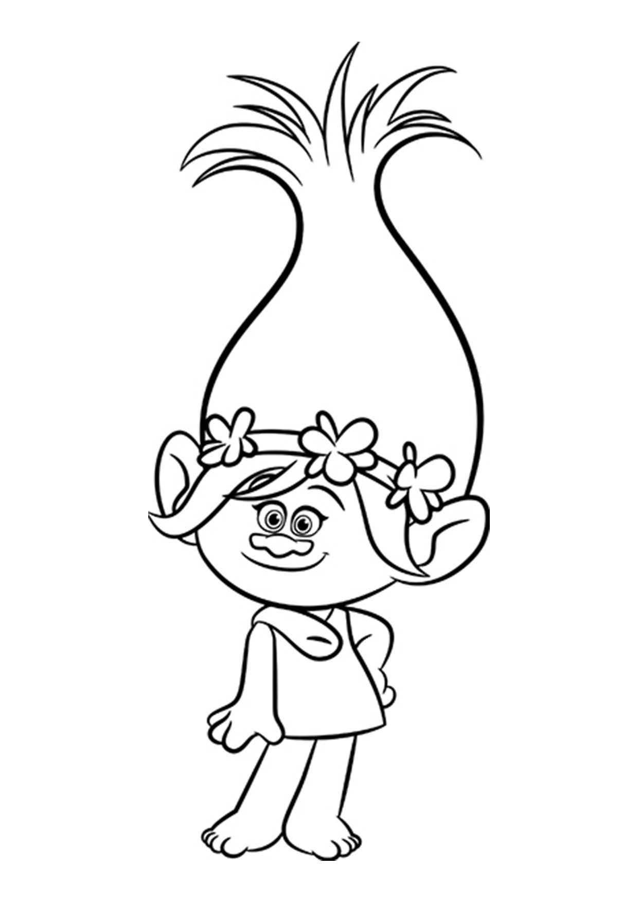 Troll Dessin Beau Collection Coloriage Les Trolls Poppy toujours souriante