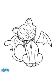 Vampire Halloween Dessin Beau Photos Coloriage Chat Halloween Chat Vampire souriant