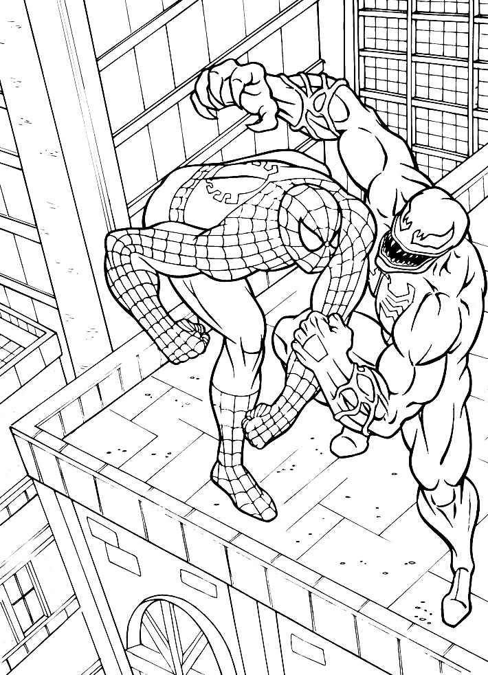 Venom Dessin Élégant Stock Coloriage Spiderman Contre Venom à Imprimer